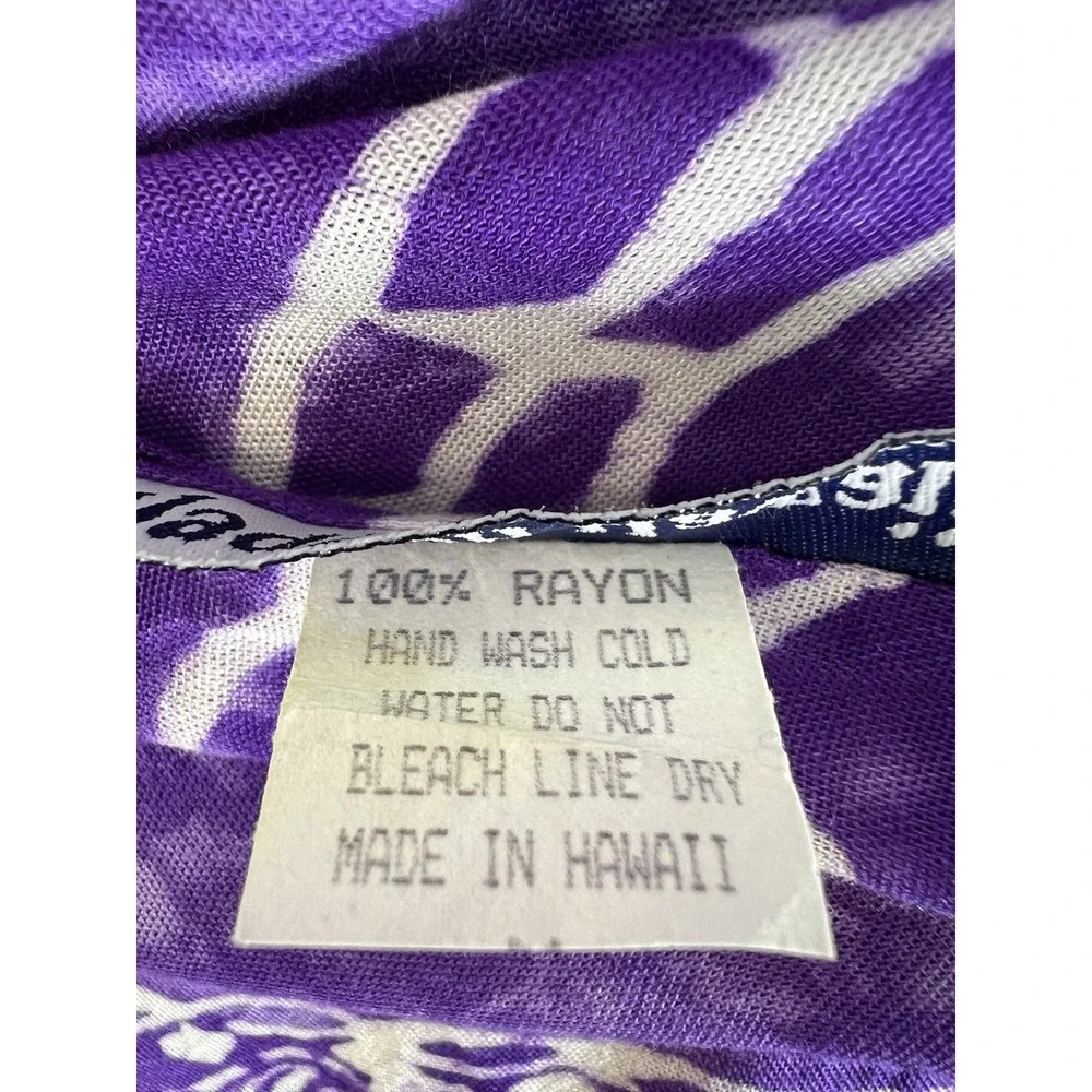 Vintage Made In Hawaii Scarf‎ Turtles Print Purple 68